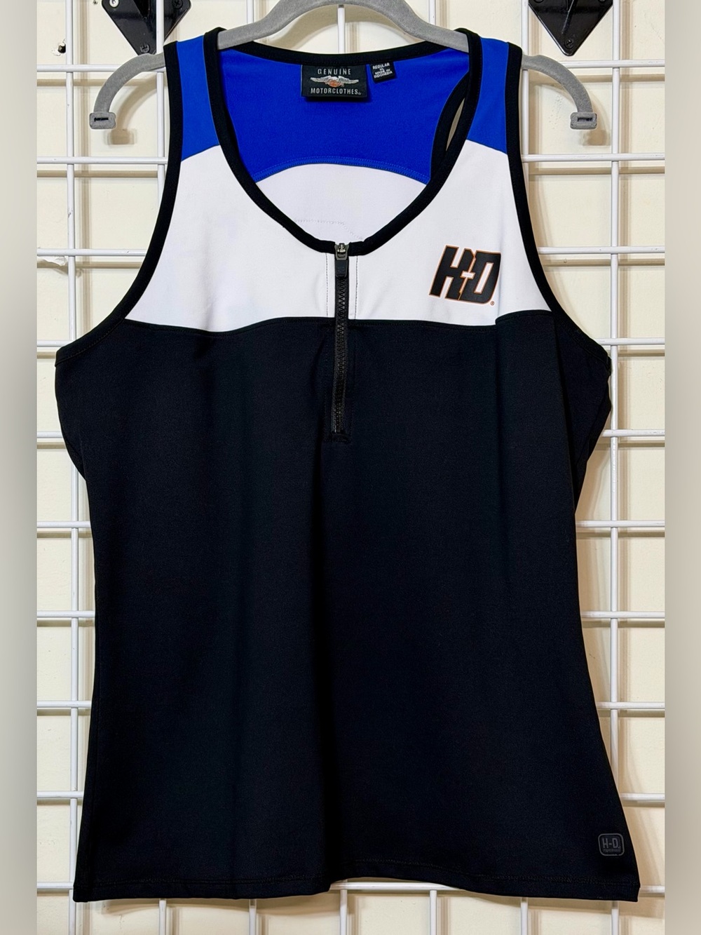 Harley-Davidson Womens Performance Colorblock 1/4 Zip Sleeveless Tank Size XL